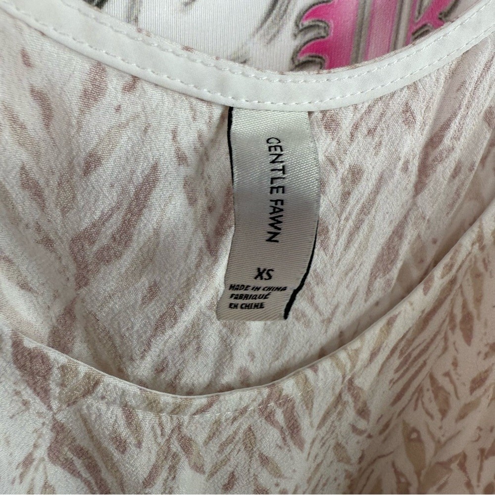 Gentle Fawn tank top white Cream and Tan Camisole abstract pattern flowy - Picture 8 of 11